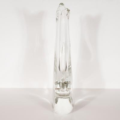 Licio Zanetti Mid Century Modern Sculptural Translucent Handblown Murano Vase by Licio Zanetti