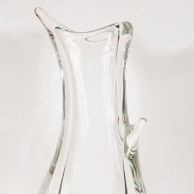 Licio Zanetti Mid Century Modern Sculptural Translucent Handblown Murano Vase by Licio Zanetti