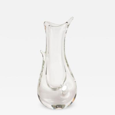 Licio Zanetti Mid Century Modern Sculptural Translucent Handblown Murano Vase by Licio Zanetti