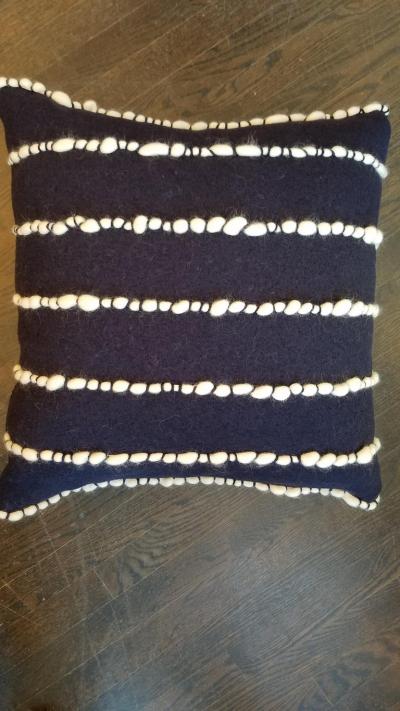 Lido II Navy Blue Merino Wool Pillow