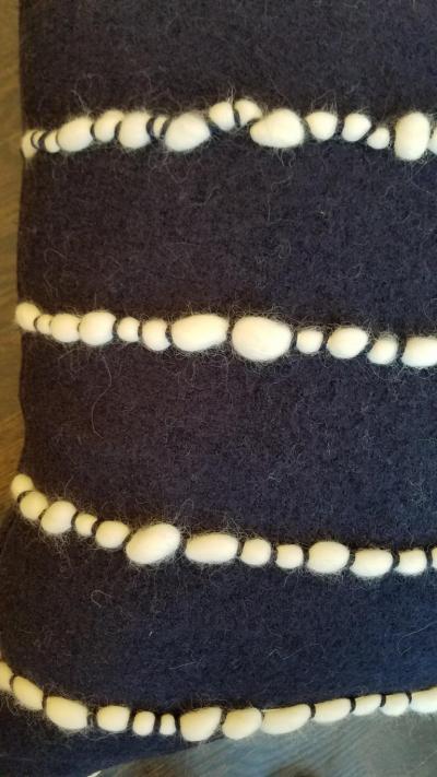 Lido II Navy Blue Merino Wool Pillow