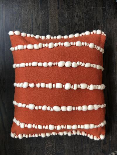 Lido II Orange Merino Wool Pillow