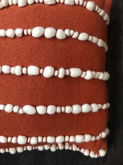 Lido II Orange Merino Wool Pillow