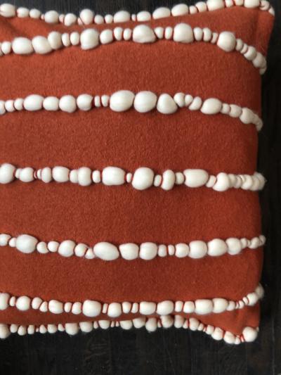 Lido II Orange Merino Wool Pillow