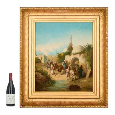 Lieutenant E Long Orientalist Street Scene with Figures by Lieutenant E Long