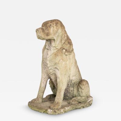 Lifesized Large Spaniel Dog Garden Ornament Stone English Early 21st C 