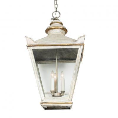 Light Gray Painted Iron Lantern
