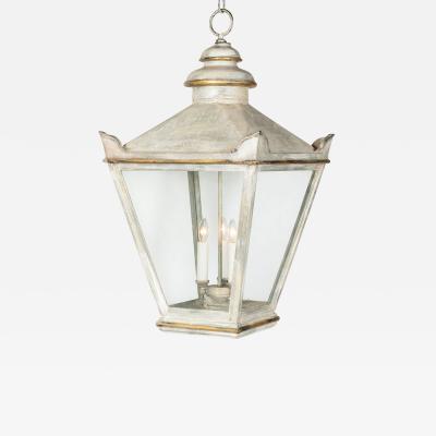 Light Gray Painted Iron Lantern