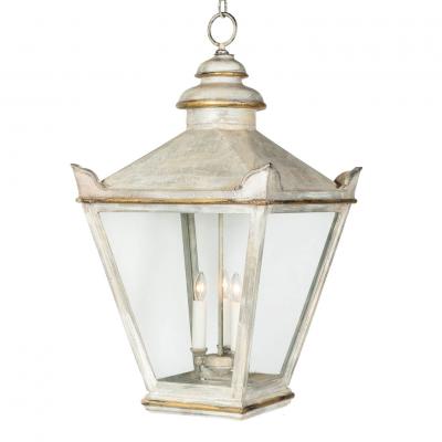 Light Gray Painted Iron Lantern