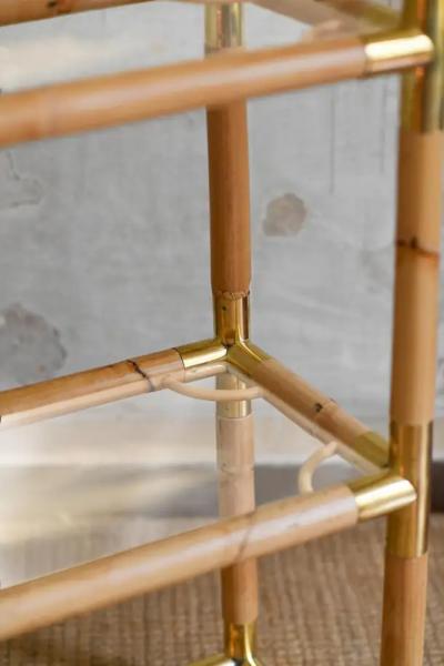 Light finished bamboo Bookcase Raccordi Series Molto Editions