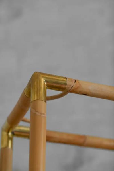 Light finished bamboo Bookcase Raccordi Series Molto Editions