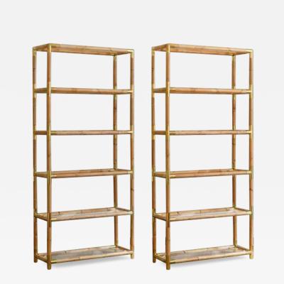 Light finished bamboo Bookcase Raccordi Series Molto Editions