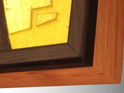 Lighting resin panel signed J C Bordreuil 1976