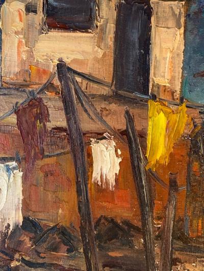 Ligia Spinelli MODERNIST VILLAGE SCENE PAINTING BY LIGIA SPINELLI