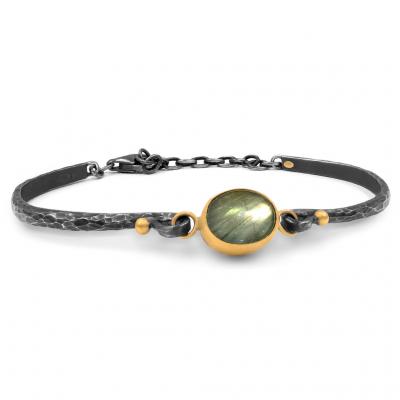 Lika Behar Lika Behar Labradorite 24k Gold Oxidized Silver Bracelet