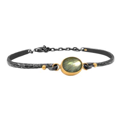 Lika Behar Lika Behar Labradorite 24k Gold Oxidized Silver Bracelet