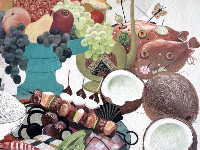 Lillian Chestney Oriental Cooking Book Illustration Food Cornucopia