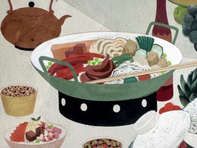Lillian Chestney Oriental Cooking Book Illustration Food Cornucopia