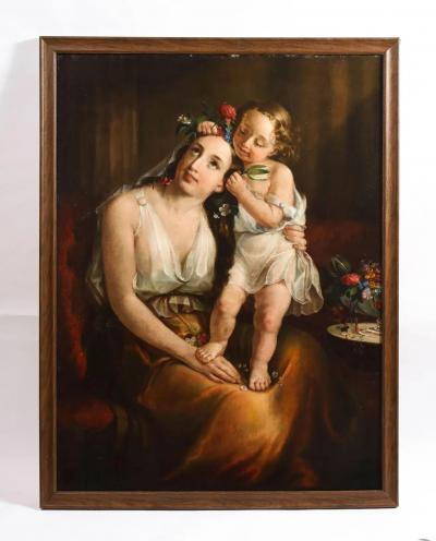 Lilly Martin Spencer American 1822 1902 A Portrait of a Mother and Child