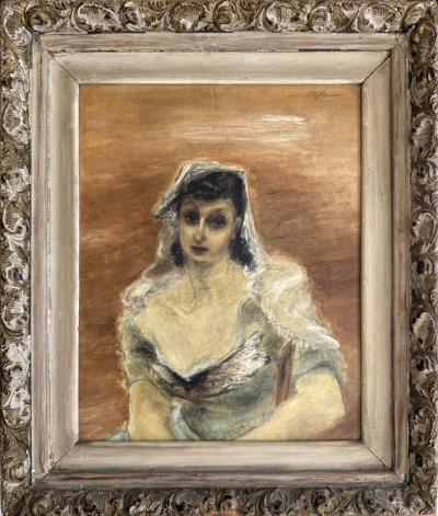 Lily Harmon Mid Century Portrait of Actress Paula Laurence Wife of Joseph Hirshhorn
