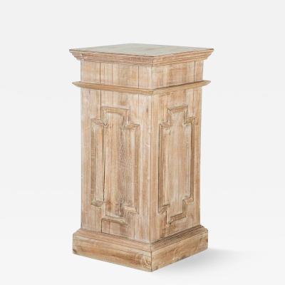 Limed Oak Pedestal with Applied Mouldings England Mid 20th C 