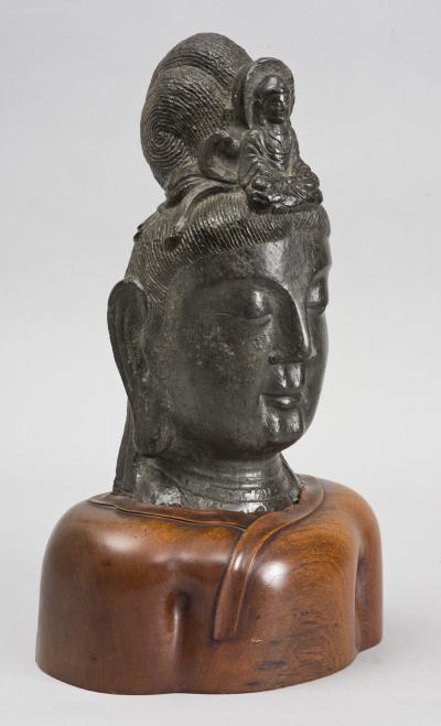 Limestone Bust of Bodhisattva Circa 1800