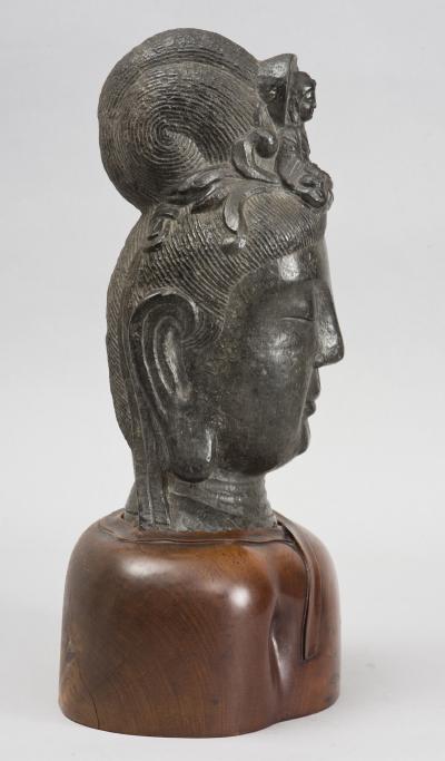 Limestone Bust of Bodhisattva Circa 1800