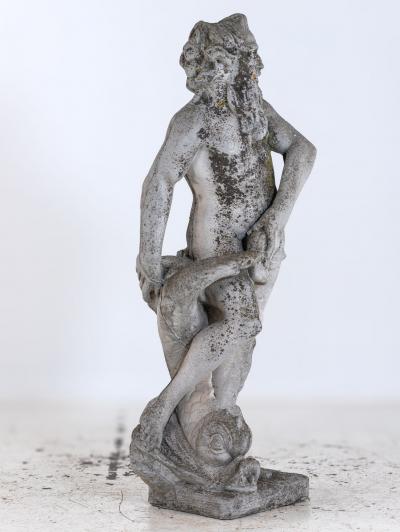 Limestone Garden Figure of Standing Neptune or Poseidon Denmark circa 1930 50