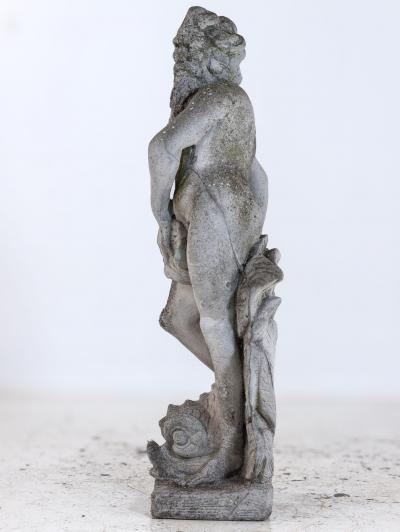 Limestone Garden Figure of Standing Neptune or Poseidon Denmark circa 1930 50
