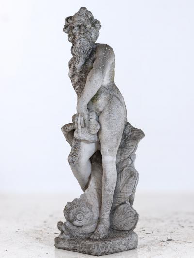 Limestone Garden Figure of Standing Neptune or Poseidon Denmark circa 1930 50