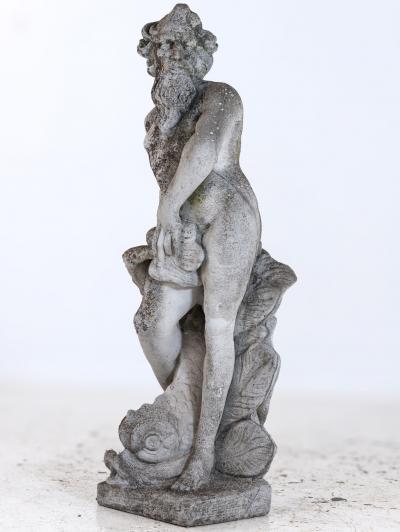 Limestone Garden Figure of Standing Neptune or Poseidon Denmark circa 1930 50