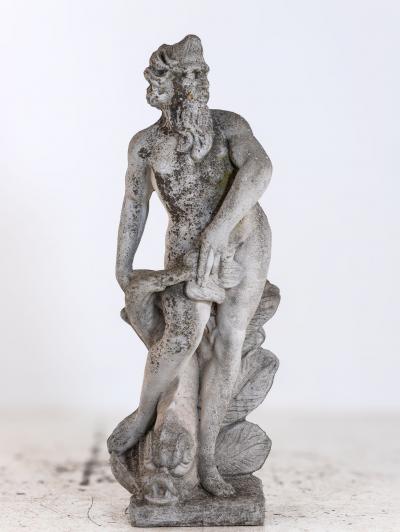 Limestone Garden Figure of Standing Neptune or Poseidon Denmark circa 1930 50
