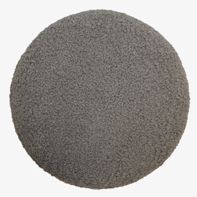 Limited Edition Custom Modern Pouf in Gray Faux Shearling