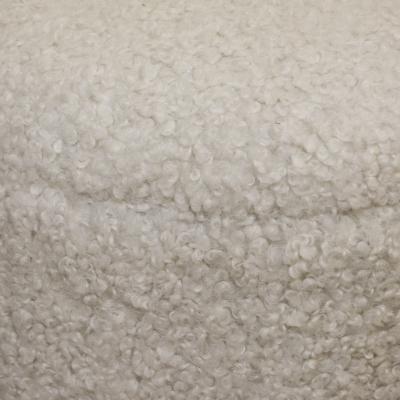 Limited Edition Custom Modern Pouf in White Faux Shearling