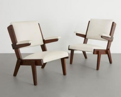 Lina Bo Bardi Pair of Lounge Chairs