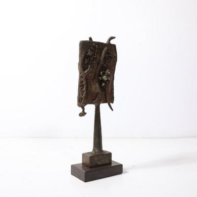 Lindsey Decker Brutalist Iron Steel Sculpture Entitled Reliquary Signed Lindsey Decker