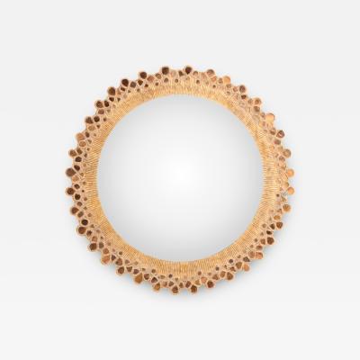 Line Vautrin A Copper Glass Gilt Resin Convex Mirror in manner of Line Vautrin 