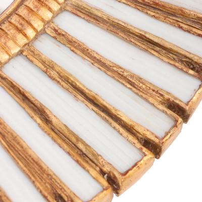 Line Vautrin A Cream Glass Resin Convex Mirror in the manner of Line Vautrin 