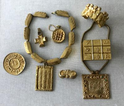 Line Vautrin A Gilt Bronze Reliquary Pendant by Line Vautrin