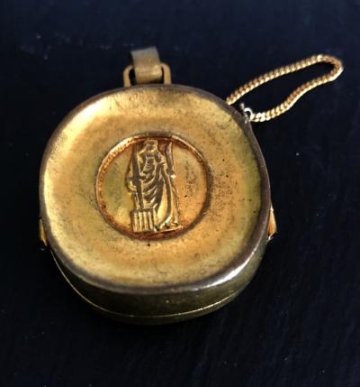 Line Vautrin A Gilt Bronze Reliquary Pendant by Line Vautrin