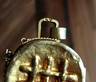 Line Vautrin A Gilt Bronze Reliquary Pendant by Line Vautrin