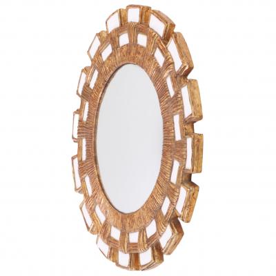 Line Vautrin A Snow White Glass and Resin Mirror in the Manner of Line Vautrin 