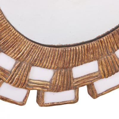 Line Vautrin A Snow White Glass and Resin Mirror in the Manner of Line Vautrin 