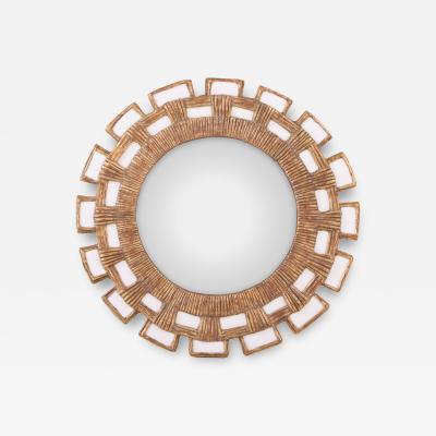 Line Vautrin A Snow White Glass and Resin Mirror in the Manner of Line Vautrin 