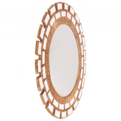Line Vautrin A Snow White Glass and Resin Mirror in the Manner of Line Vautrin 
