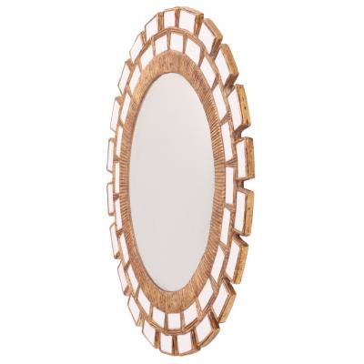 Line Vautrin A Snow White Glass and Resin Mirror in the Manner of Line Vautrin 