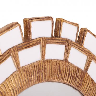 Line Vautrin A Snow White Glass and Resin Mirror in the Manner of Line Vautrin 