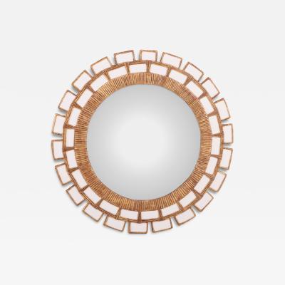 Line Vautrin A Snow White Glass and Resin Mirror in the Manner of Line Vautrin 