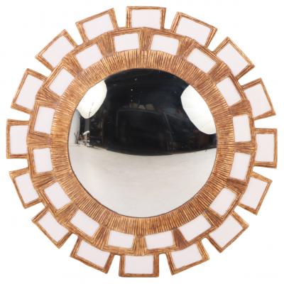 Line Vautrin A Snow White Glass and Resin Mirror in the Manner of Line Vautrin 