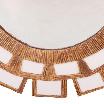 Line Vautrin A Snow White Glass and Resin Mirror in the Manner of Line Vautrin 